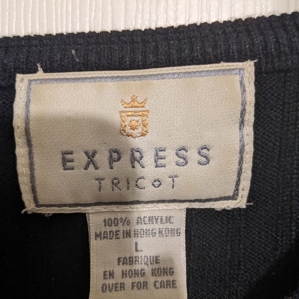 Express Women's size large Tricot long sleeve black sweater - Picture 2 of 3